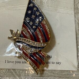 American Flag Brooch NEW